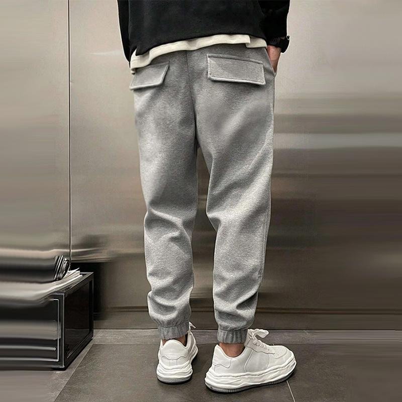 Men's Solid Loose Elastic Waist Casual Sports Pants 06497864Z