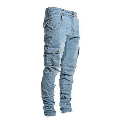 Men's Casual Pocket Skinny Jeans 83694836M