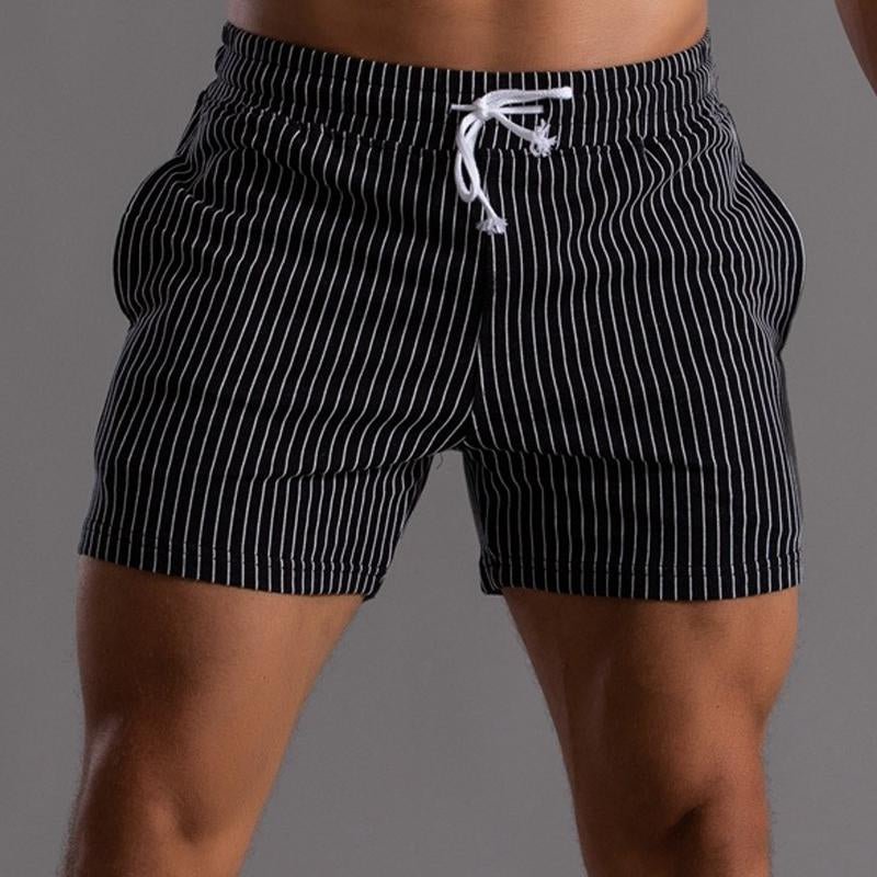 Men's Casual Striped Cotton Shorts 88370666Y