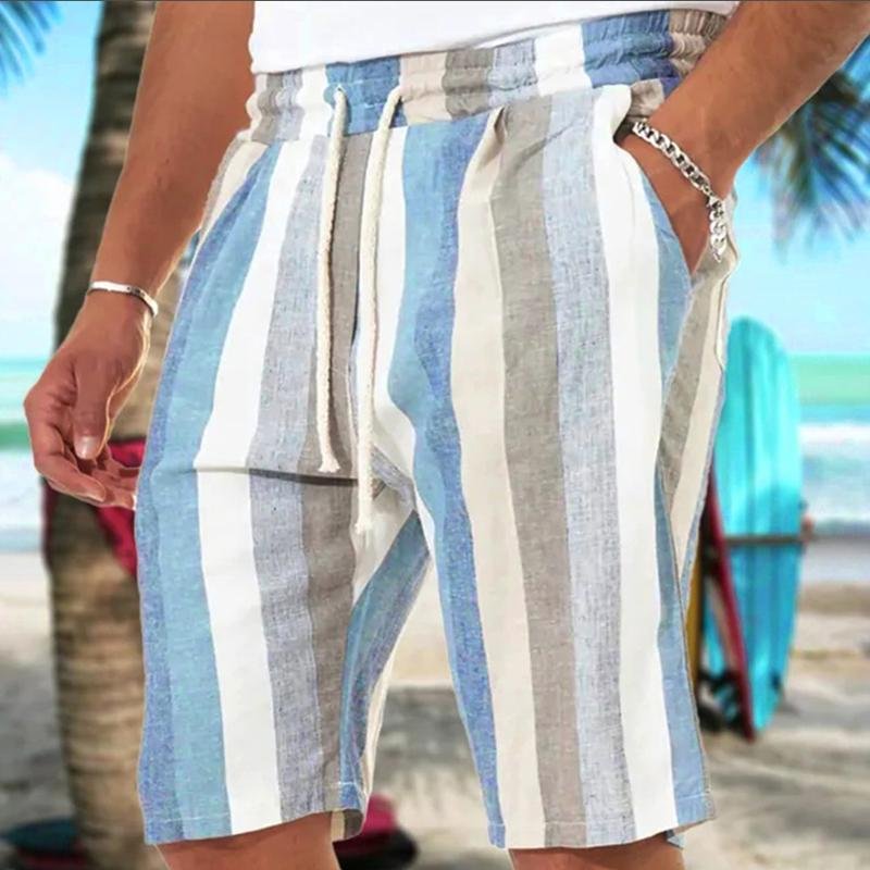 Men's Loose Waist Striped Beach Shorts 60694437X