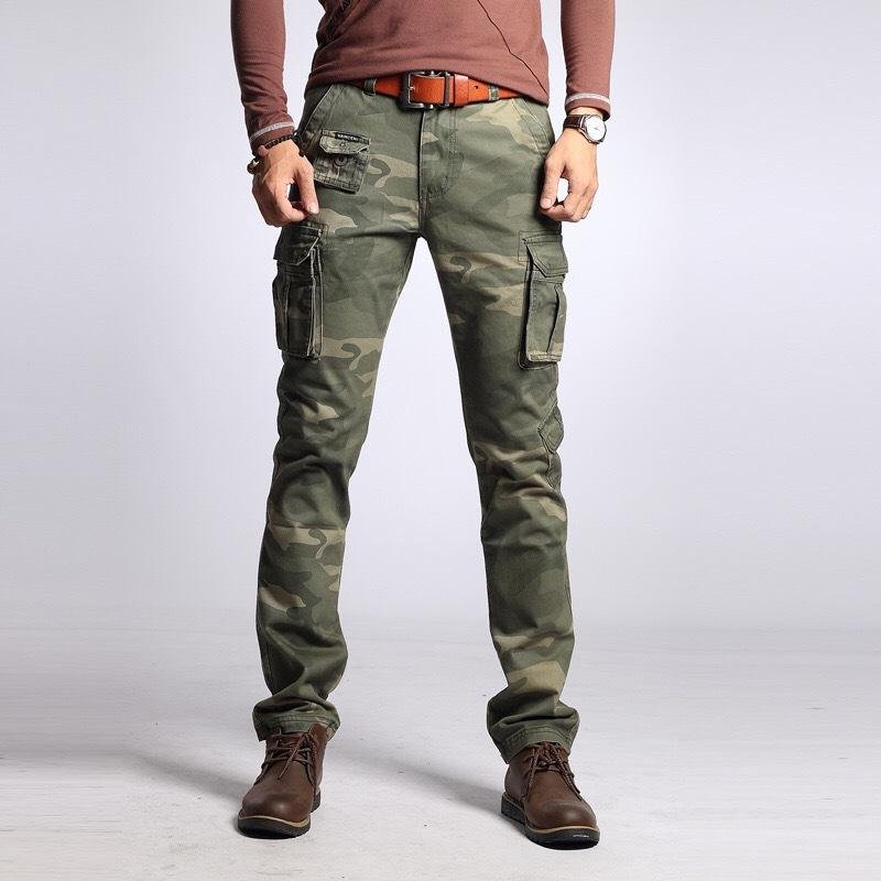 Men's Camouflage Multi-pocket Cotton Slim Cargo Pants 08647889Z