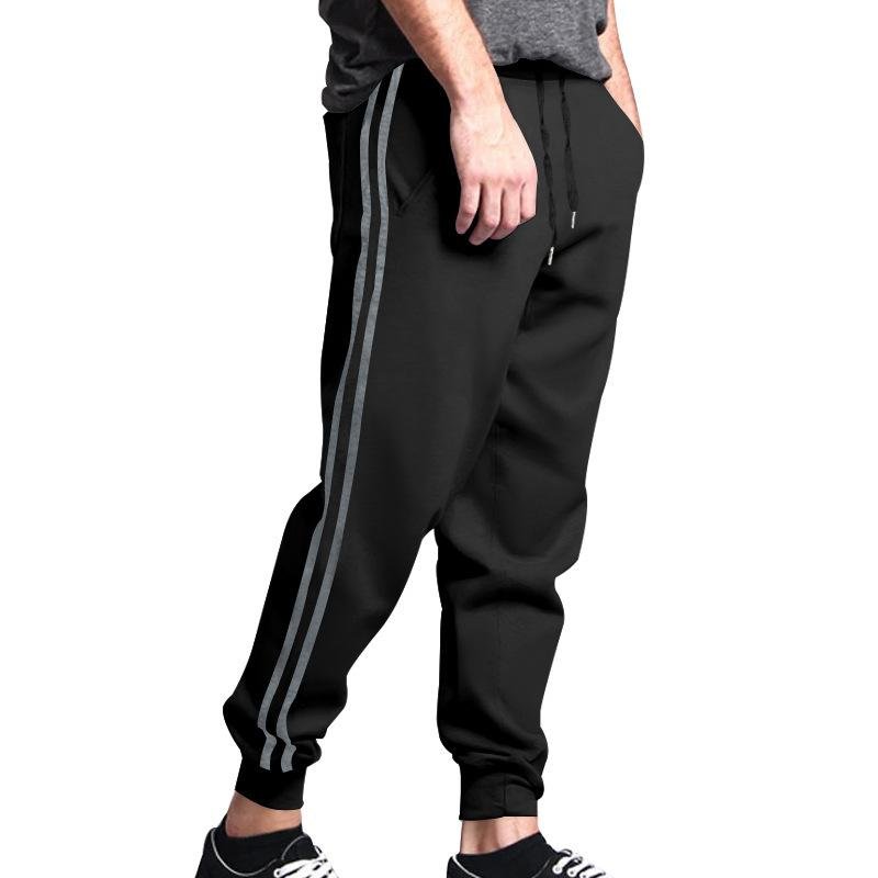 Men's Casual Solid Color Block Drawstring Sports Pants 86039663TO