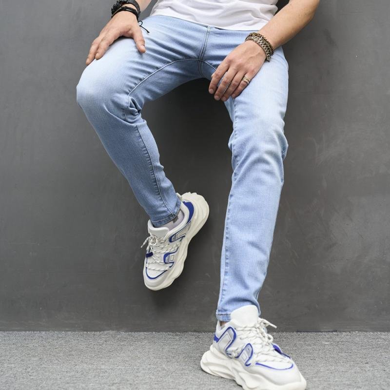 Men's Fashion Distressed Tight Cotton Jeans 98376939Z