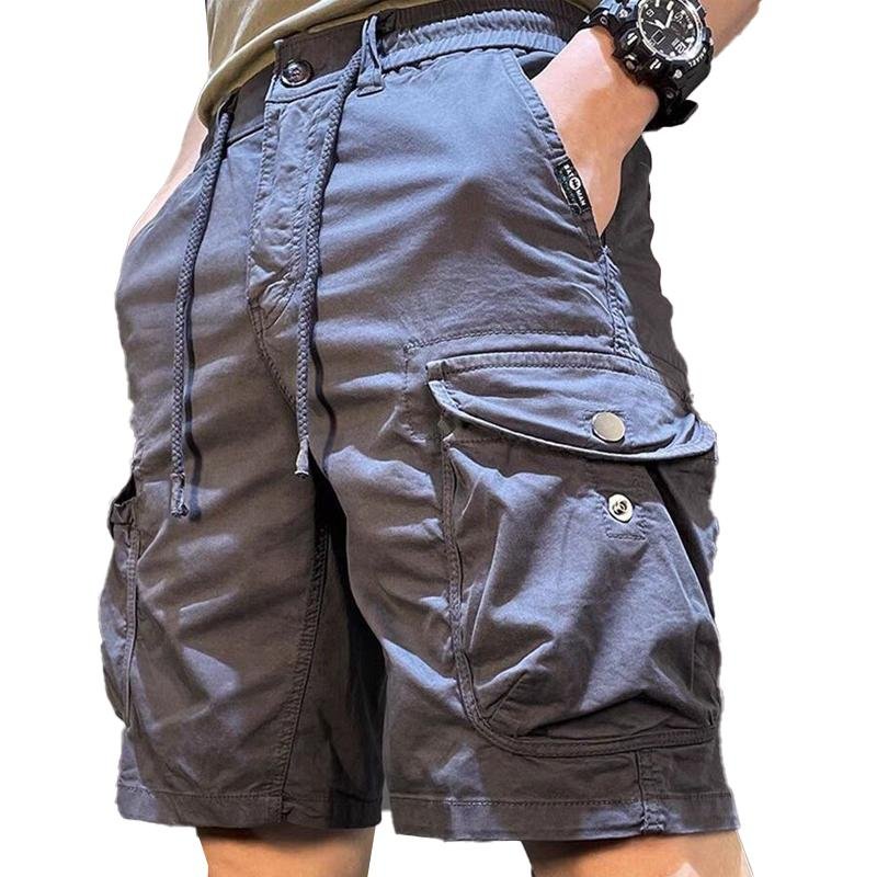 Men's Retro Casual Loose Straight Cargo Shorts 79768694X