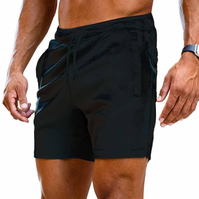 Men's Casual Solid Color Sports Straight Cotton Shorts 66794367M