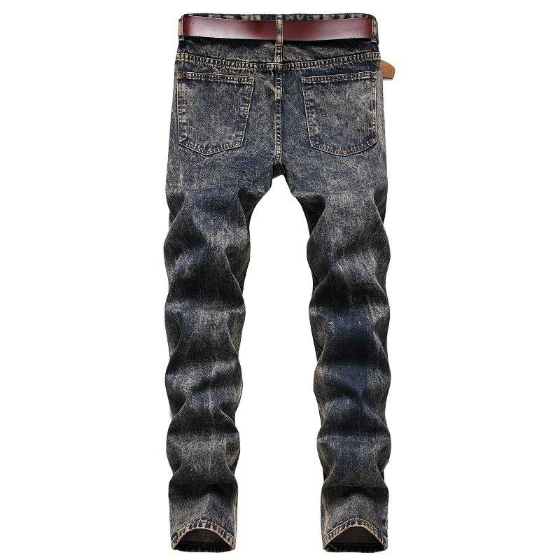 Men's Fashion Patchwork Distressed Hole Slim Jeans 44744466Z