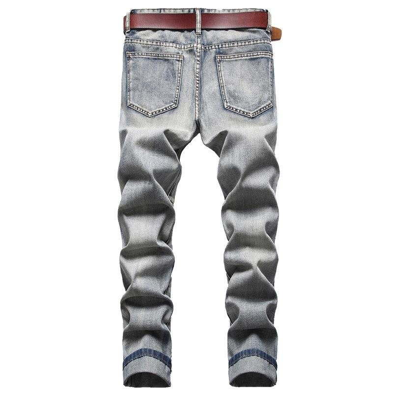 Men's Fashion Distressed Hole Slim Jeans 66346749Z