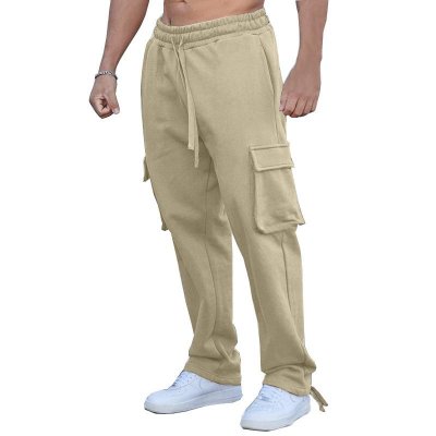 Men's Multi-Pocket Casual Drawstring Straight Trousers 36673989X