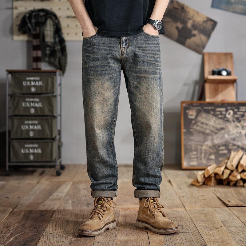 Men's Retro Distressed Loose Casual Jeans 43609697X