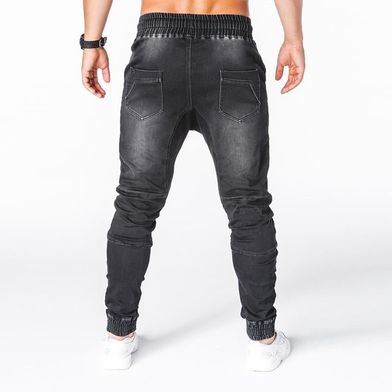 Men's Casual Washed Denim Pencil Pants 08374706M