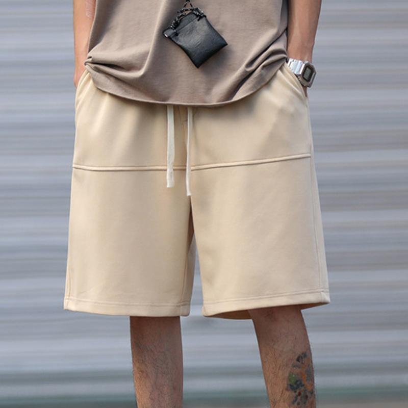 Men's Casual Loose Solid Color Straight Shorts 46363737Y