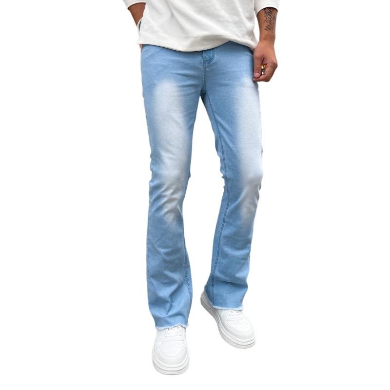 Men's Casual Slim Fit Washed Stretch Skinny Flared Jeans 84636648M