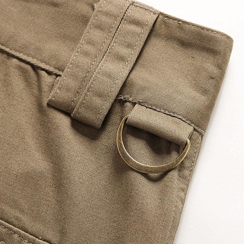 Men's Casual Loose Straight Multi-pocket Cotton Cargo Pants 67668646M