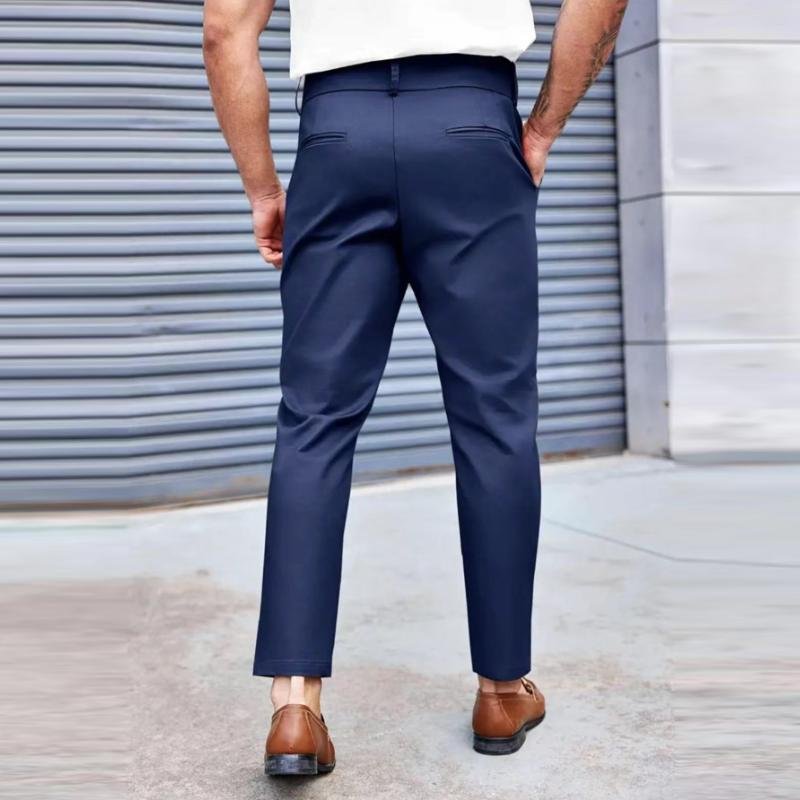 Men's Business Solid Color Slim Fit Drape Suit Pants 44430486M