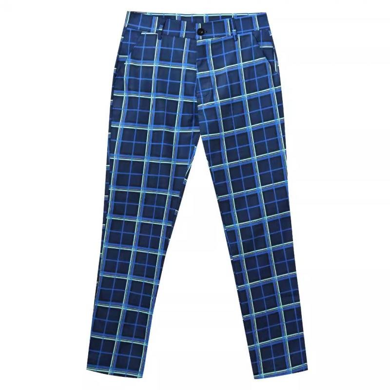 Men's Casual Plaid Print Pants 98767690Y