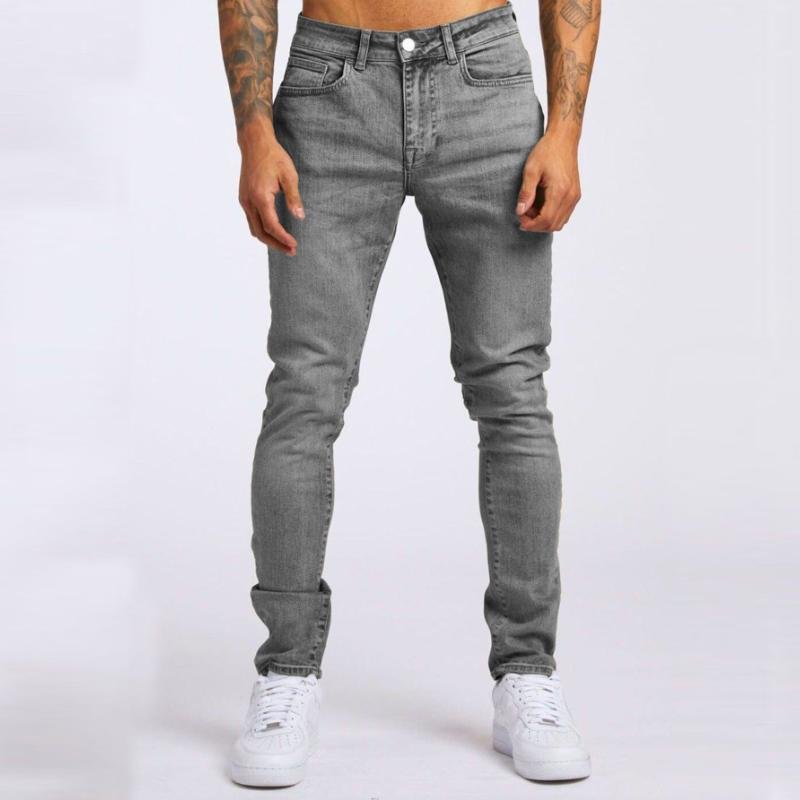 Men's Casual Washed Straight Slim Fit Jeans 64047674M