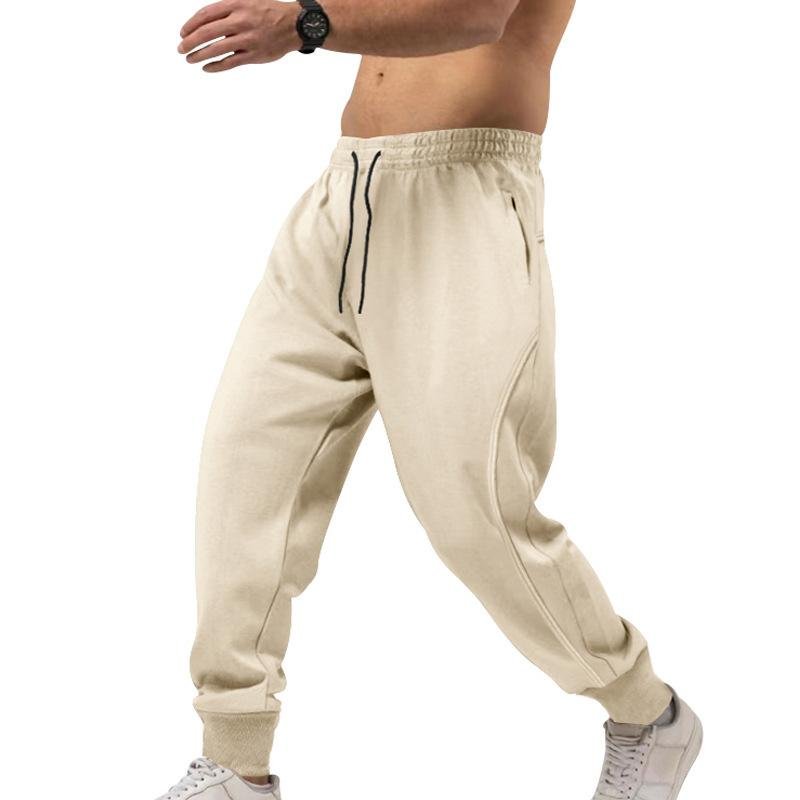 Men's Solid Drawstring Elastic Waist Loose Sports Pants 80069938Z