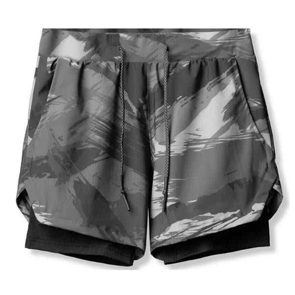 Men's Double Layer Quick Dry Sports Shorts 66636838M