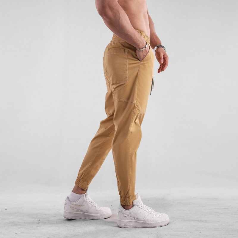 Men's Solid Color Cotton Elastic Waist Sports Pants 49807760Z