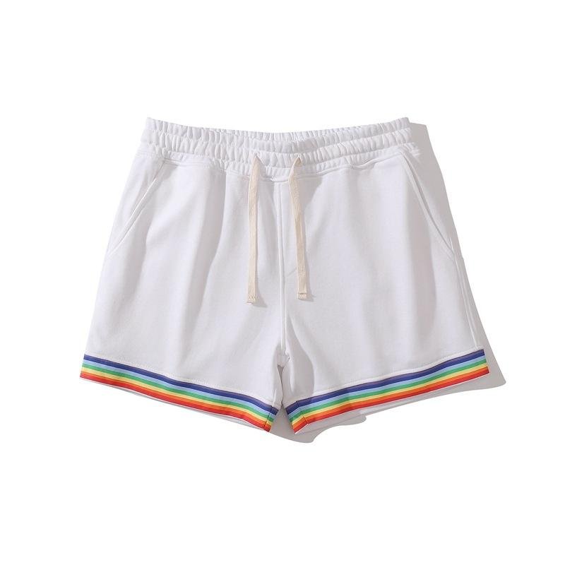 Men's Cotton Rainbow Print Fitness Sports Shorts 44644644Z