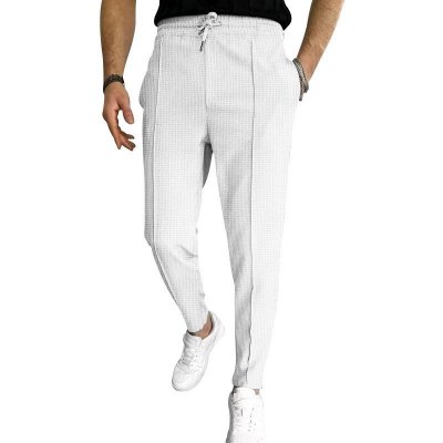 Men's Casual Waffle Elastic Waist Sports Pants 68366664M