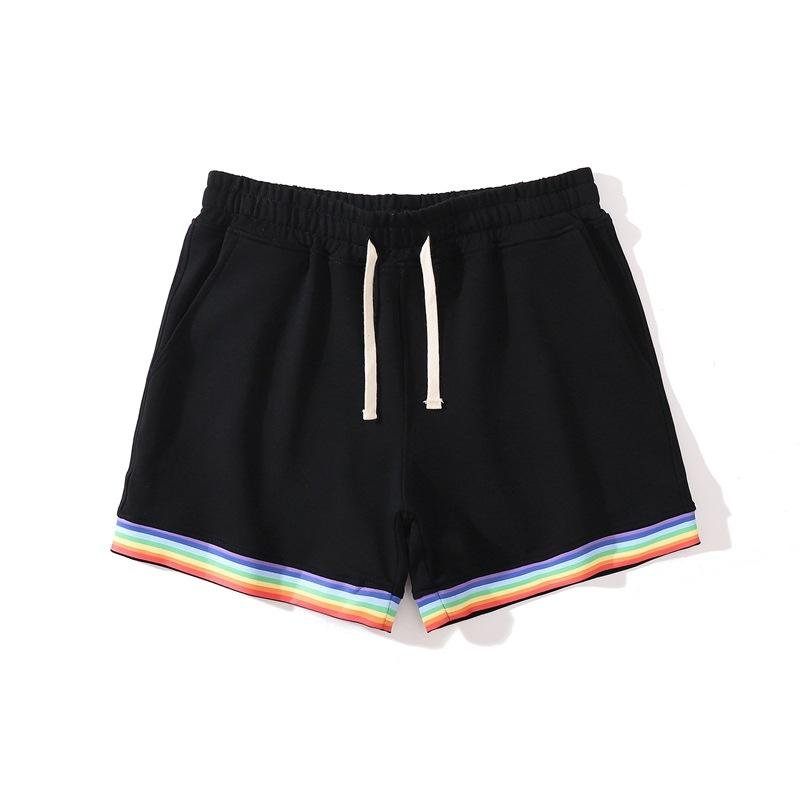 Men's Cotton Rainbow Print Fitness Sports Shorts 44644644Z