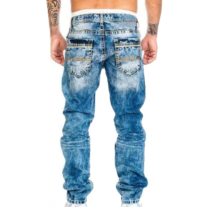 Men's Retro Distressed Straight Jeans 76836633X