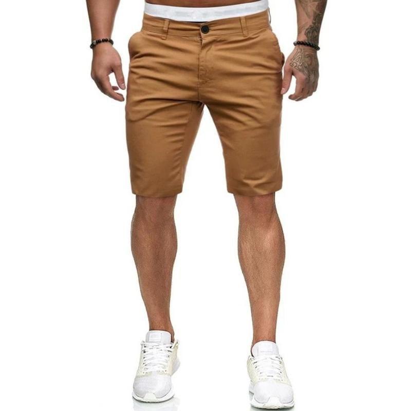 Men's Casual Solid Color Slim Fit Suit Shorts 86674996M