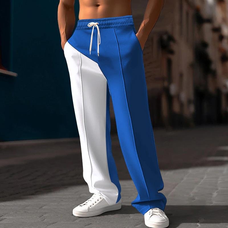 Men's Colorblock Straight Elastic Waist Sports Pants 70964487Z