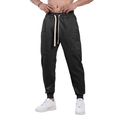 Men's Solid Color Elastic Waist Loose Sports Pants 46646698Z