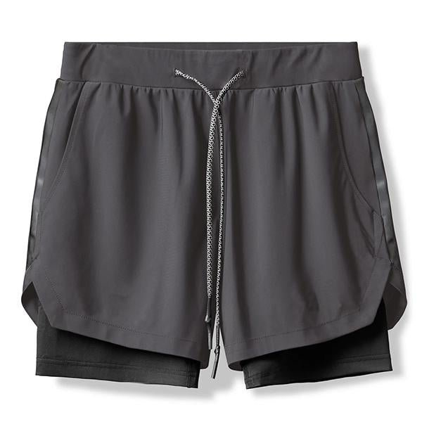 Men's Double Layer Quick Dry Sports Shorts 66636838M