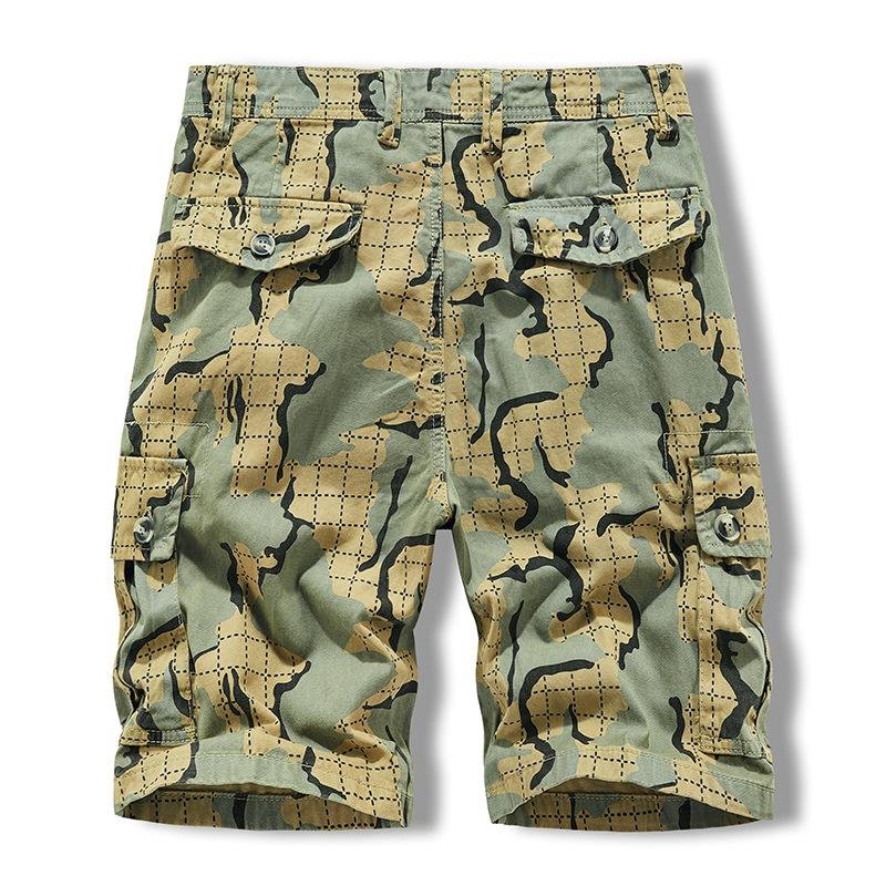 Men's Casual Printed Multi-Pocket Straight Cargo Shorts 06096778M