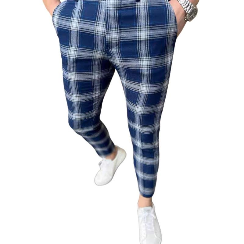 Men's Casual Plaid Print Pants 86766668Y