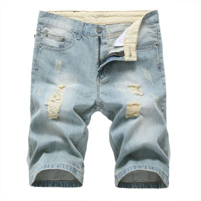 Men's Vintage Ripped Denim Shorts 89367494Y