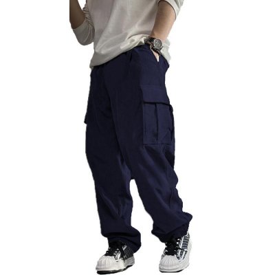 Men's Solid Corduroy Loose Pocket Cargo Pants 03608603Y