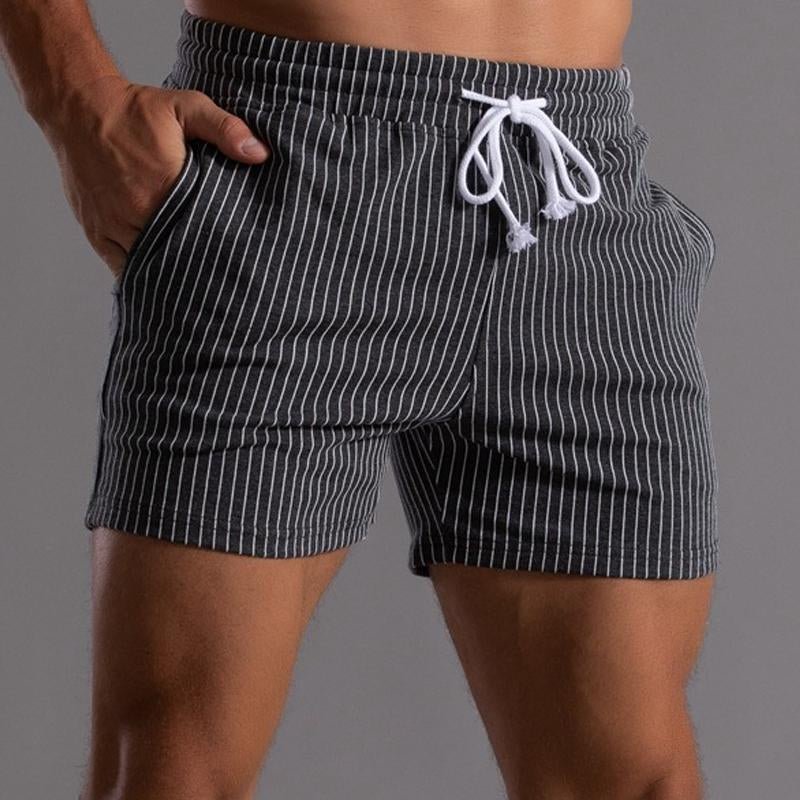 Men's Casual Striped Cotton Shorts 88370666Y