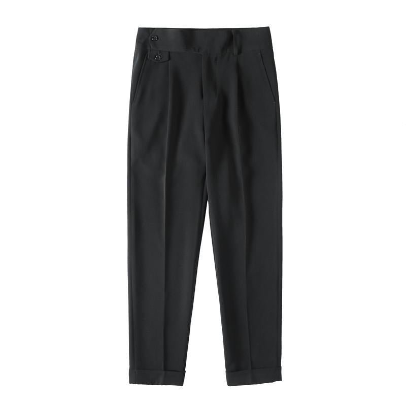 Men's British Style High Waist Straight Suit Pants 00666447M