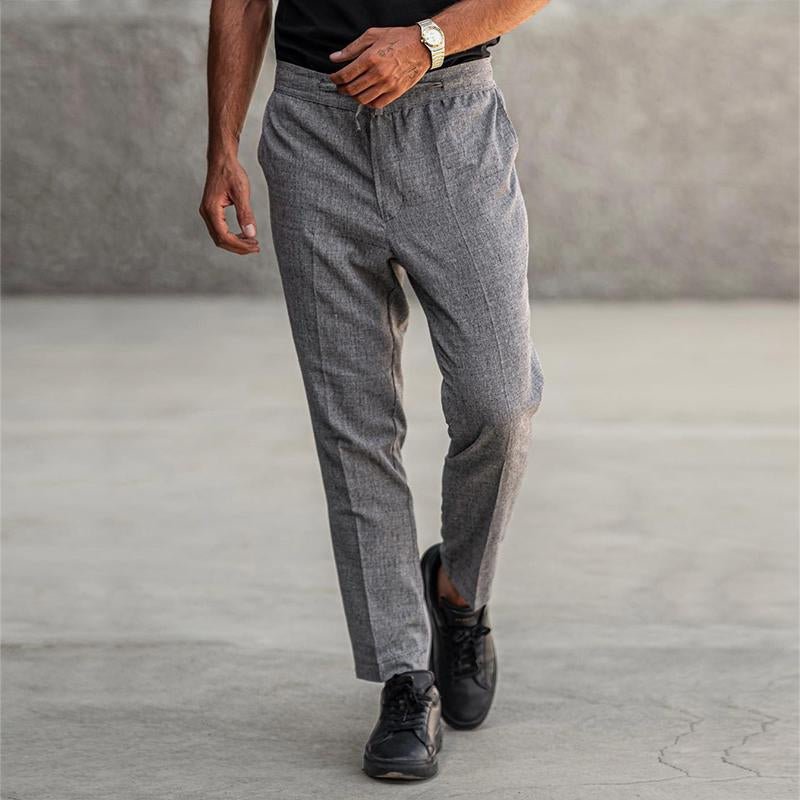 Men's Retro Casual Cotton and Linen Suit Pants 64666869TO