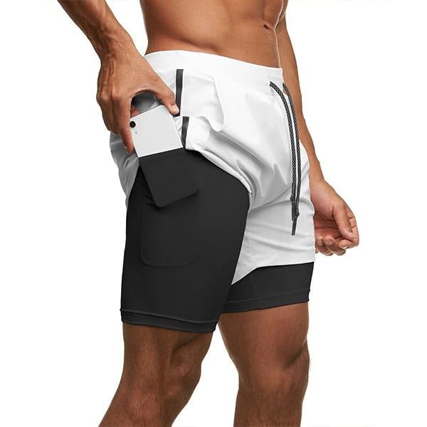 Men's Double Layer Quick Dry Sports Shorts 66636838M