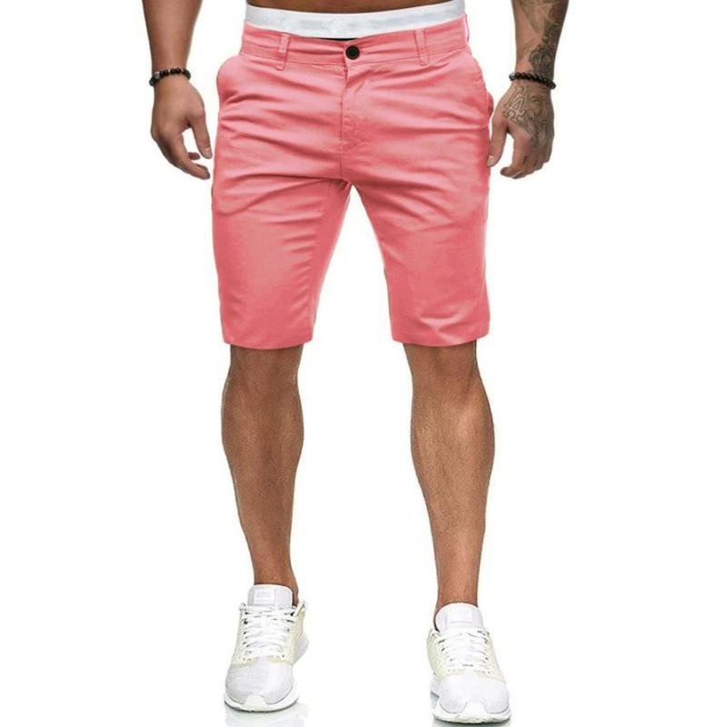 Men's Casual Solid Color Slim Fit Suit Shorts 86674996M