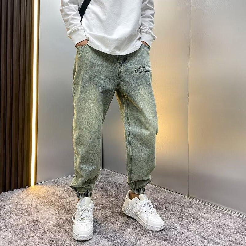 Men's Distressed Loose Elastic Waist Casual Jeans 67834667Z