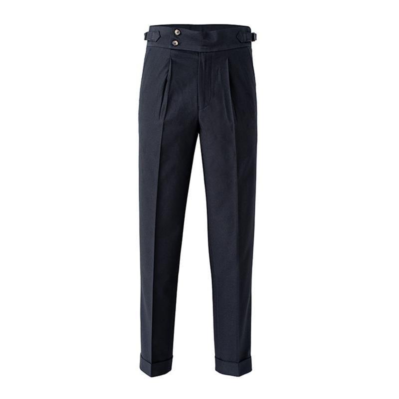 Men's British Style Drape High Waist Straight Pants 76687648M