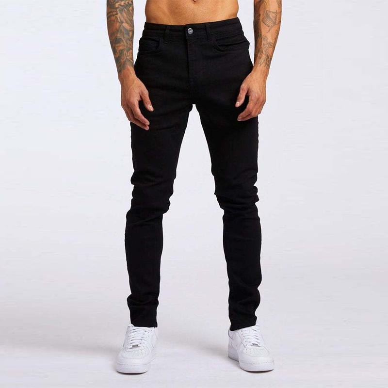 Men's Casual Washed Slim High Waist Jeans 60667960M