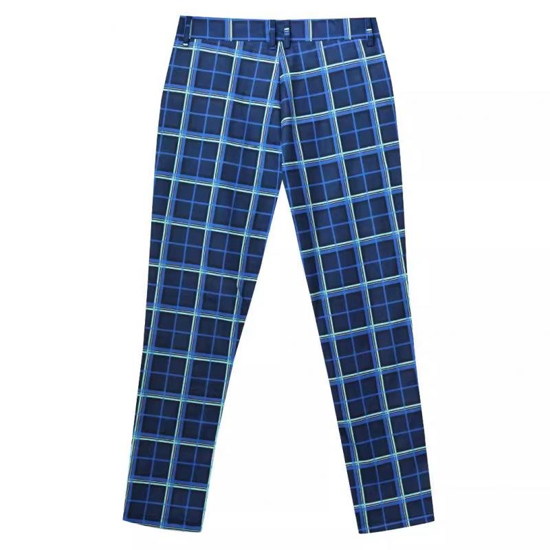 Men's Casual Plaid Print Pants 98767690Y