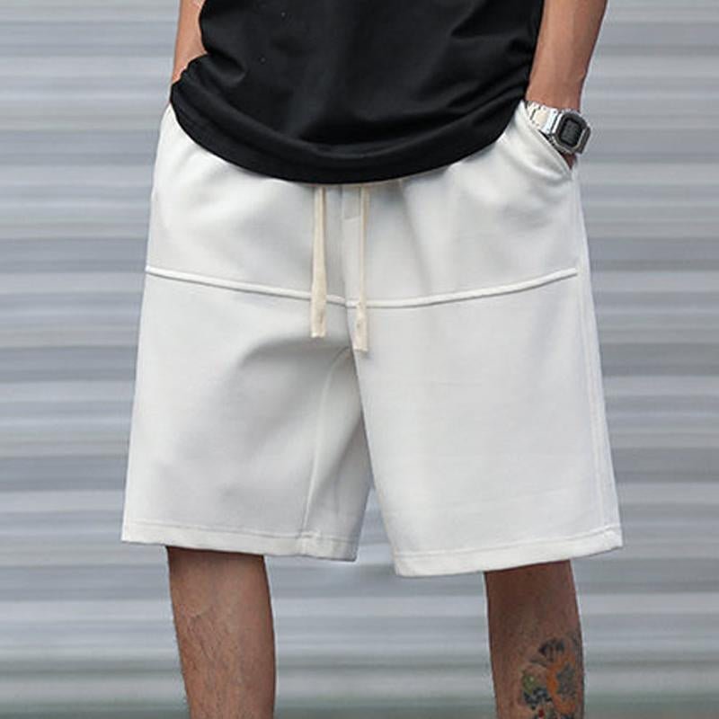 Men's Casual Loose Solid Color Straight Shorts 46363737Y