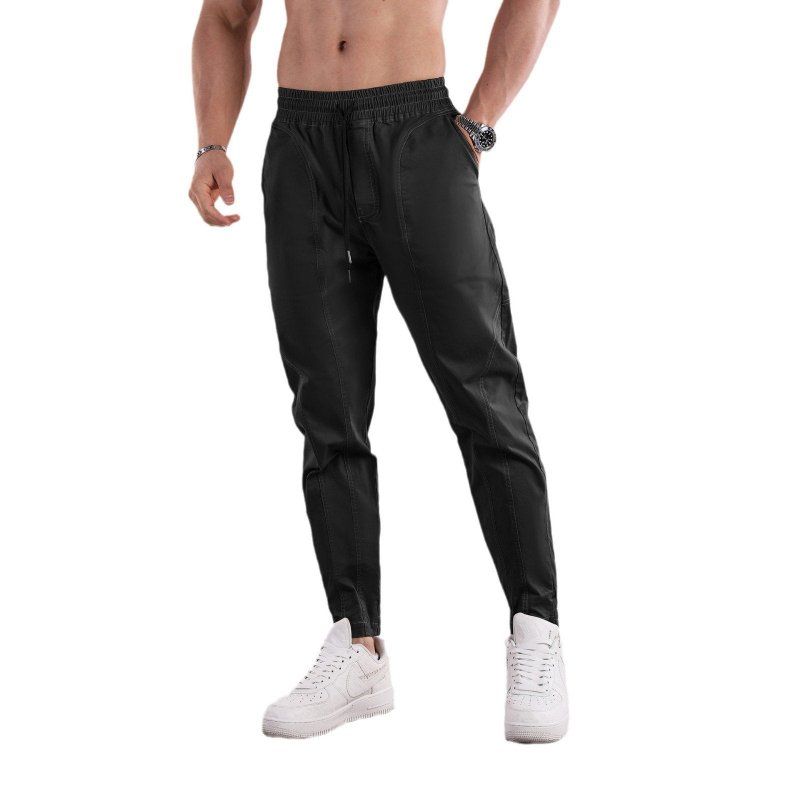 Men's Solid Color Cotton Elastic Waist Sports Pants 49807760Z