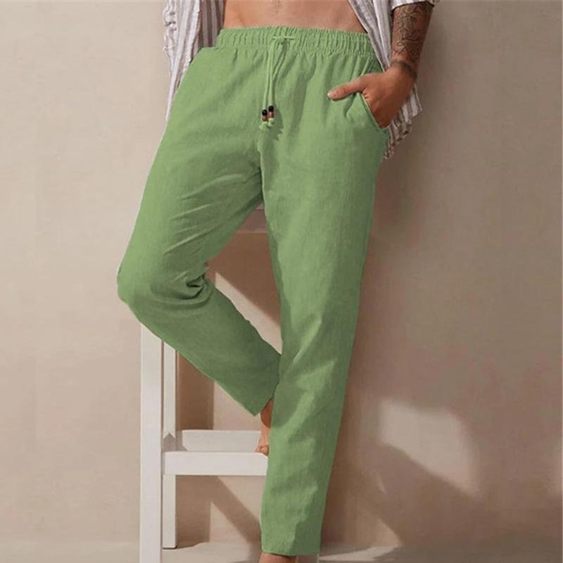 Men's Casual Loose Solid Color Drawstring Trousers 37776480Y