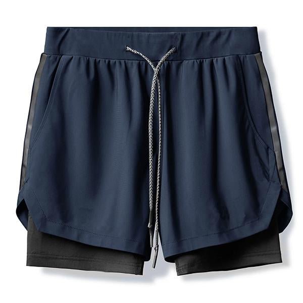 Men's Double Layer Quick Dry Sports Shorts 66636838M