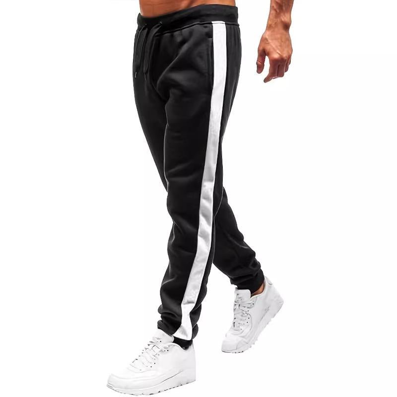 Men's Fleece Casual Side Stitching Single-strip Sports Pants 99804430X