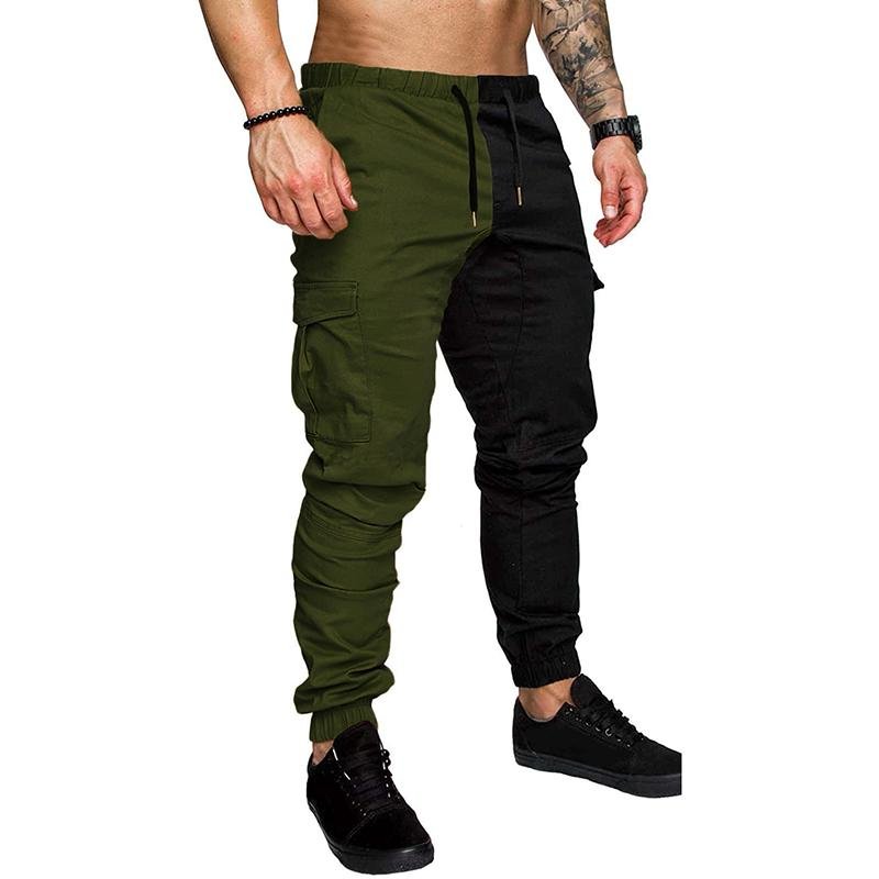 Men's Colorblock Elastic Waist Multi-pocket Cargo Pants 66746866Z